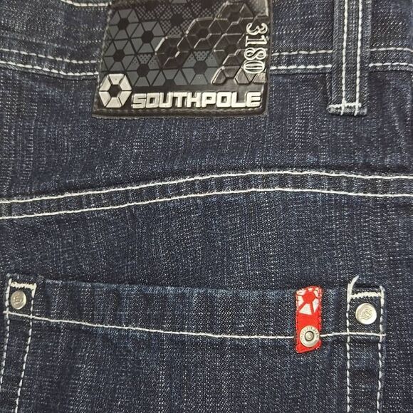 Men’s 32x34 Southpole Wide Leg Red Tab 3180 Jeans Vintage Y2K Blue Grunge Baggy - Picture 6 of 12